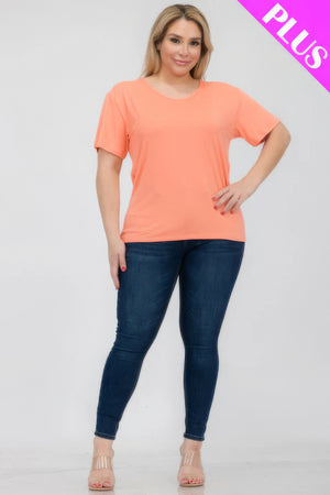 Plus Size Basic Short Sleeve T-shirt