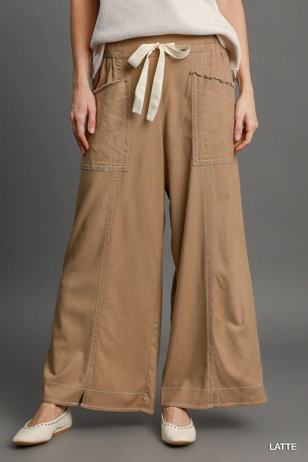 Wide Leg Pull On Pants