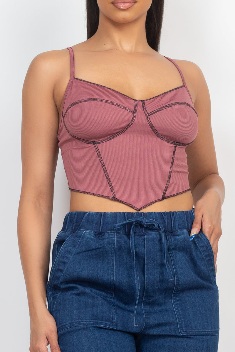 Bustier Sleeveless Ribbed Top