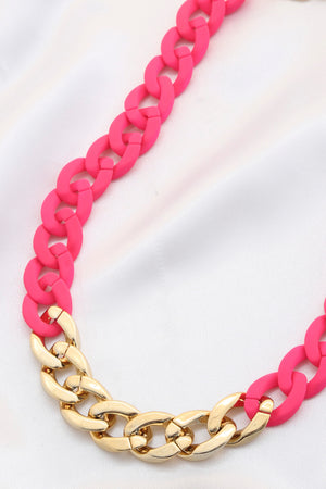 Soft Texture Curb Link Ccb Necklace