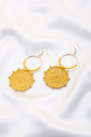 Double Circle Thread Beaded Earring