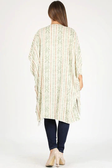 Rayon Dobby Print Long Kimono