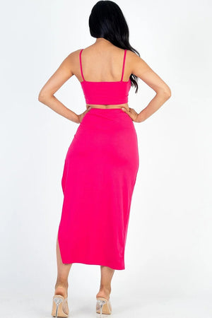 Crop Cami & Split Thigh Maxi Skirt Set