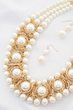 Pearl Wire Statement Necklace