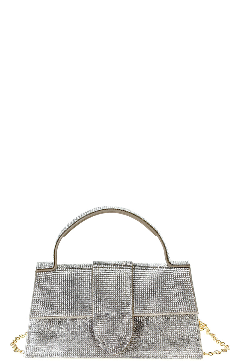 Rhinestone Allover Chic Design Handle Bag