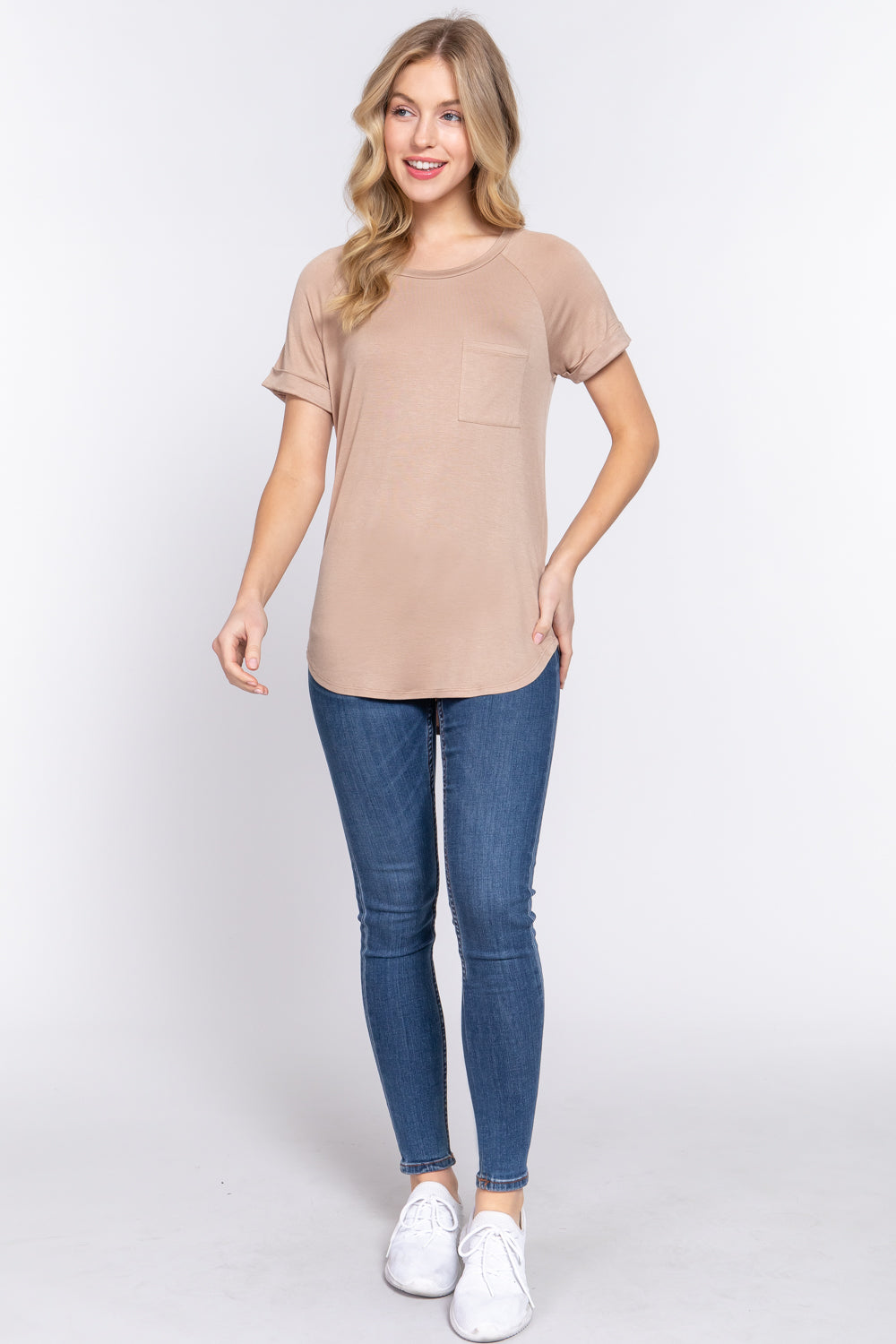 Short Raglan Slv Rayon Jersey Top