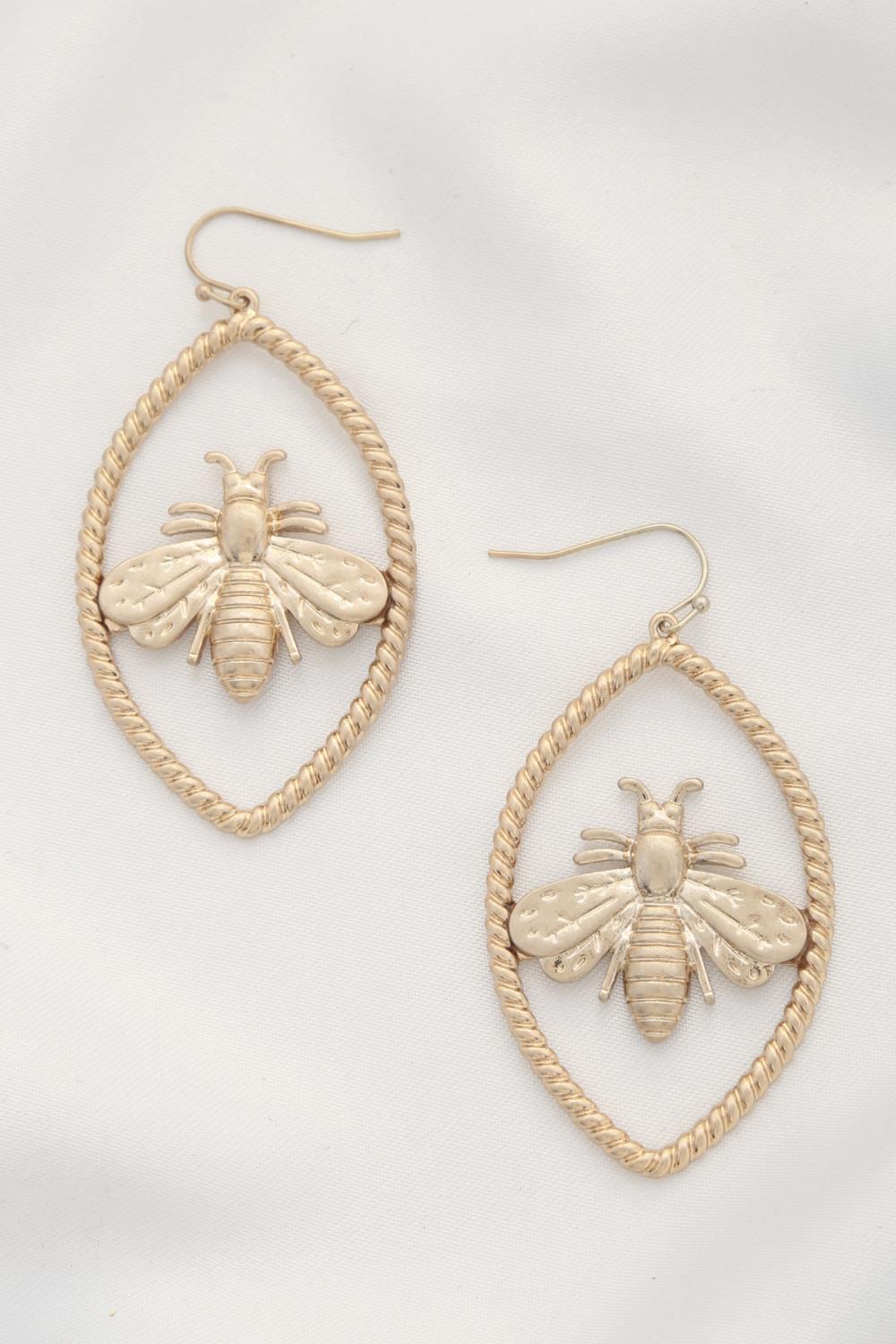 Bee Marquise Shape Dangle Earring