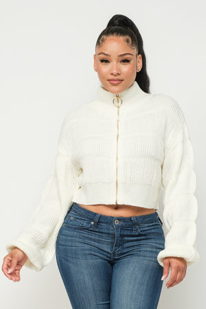 Michelin Sweater Top W/ Front Zipper